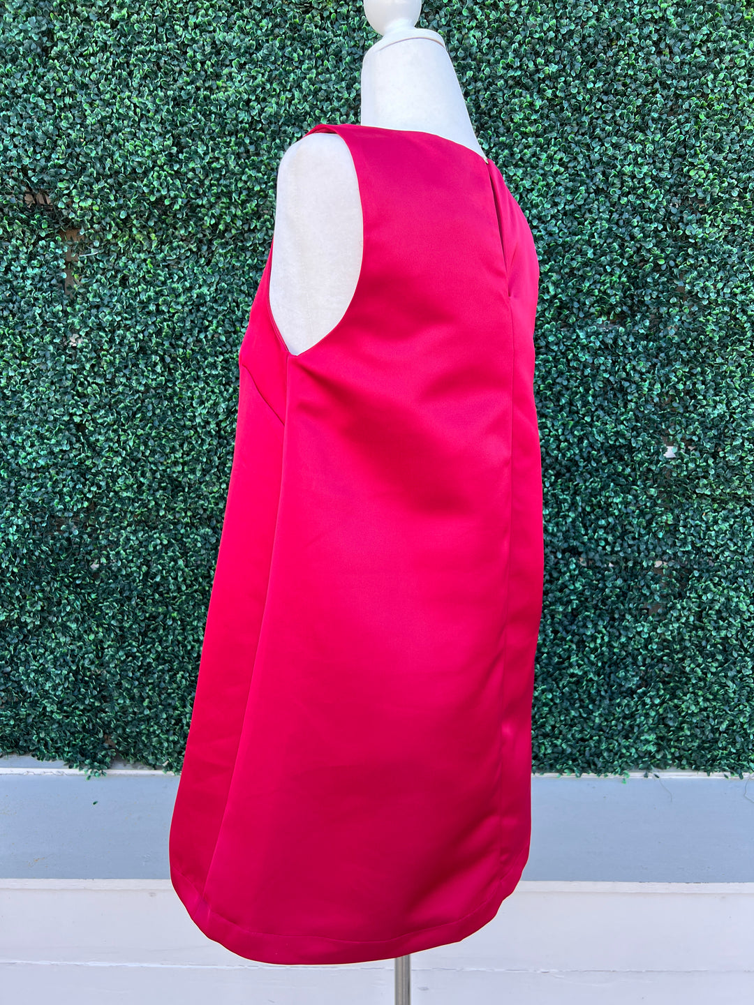 Red Gold Button Keyhole Dress glam brand women&