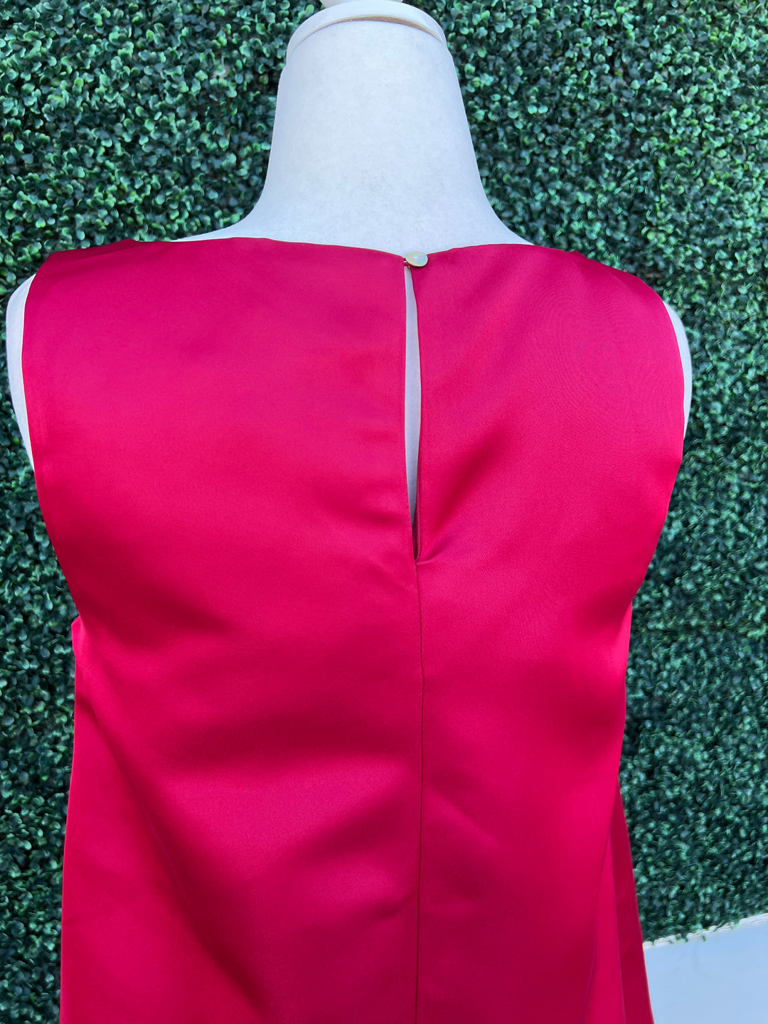 Red Gold Button Keyhole Dress glam brand women&
