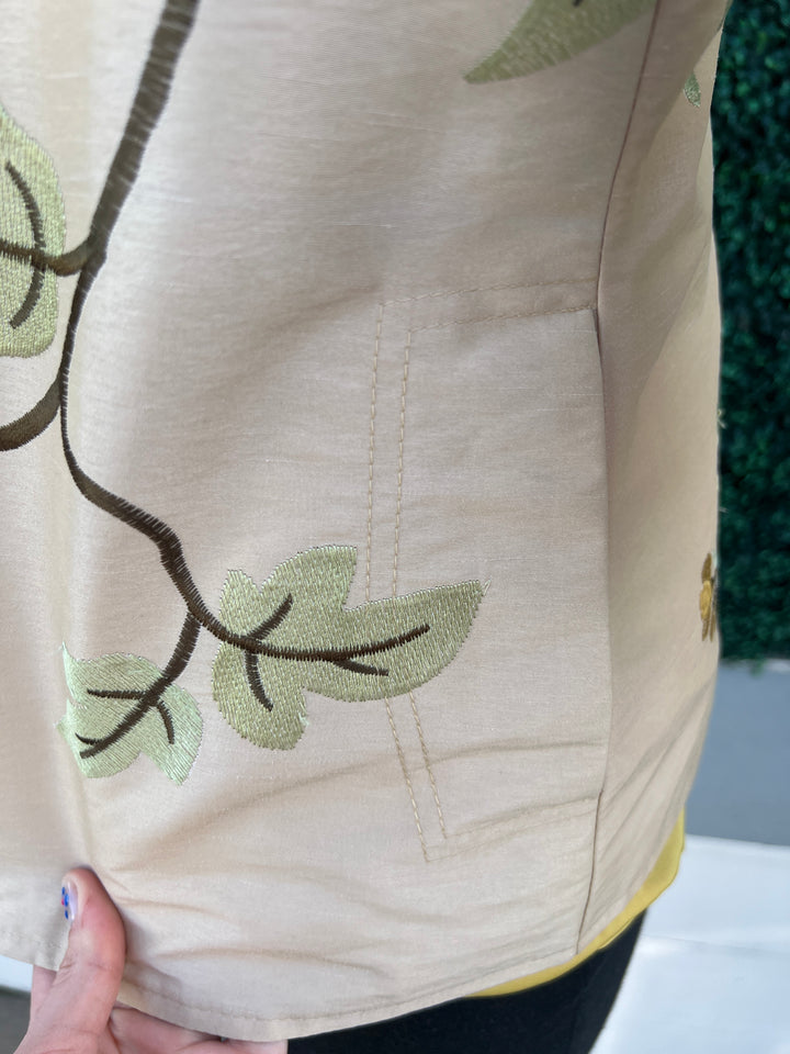 Ruffle Collar Embroidered Jacket Fab Over 60 Women&