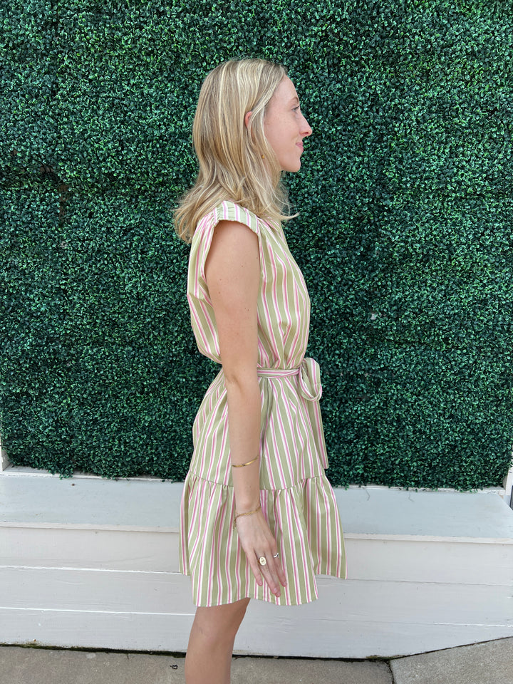 Sage &amp; Blush vertical Stripe Shirt Dress Best Online Women&
