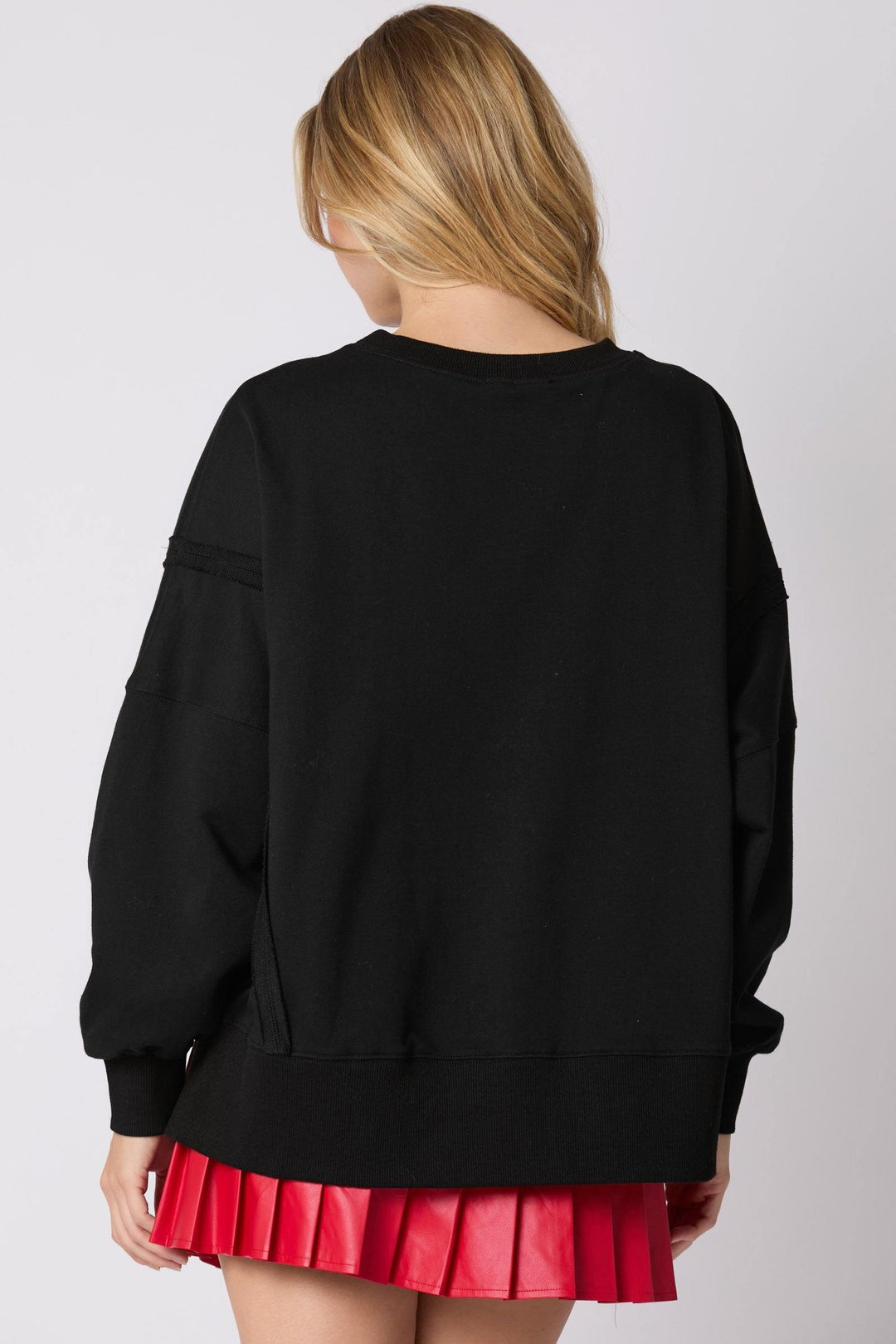 String Lights Sequin Sweatshirt black with colored sequins gift ideas for her tres chic boutique