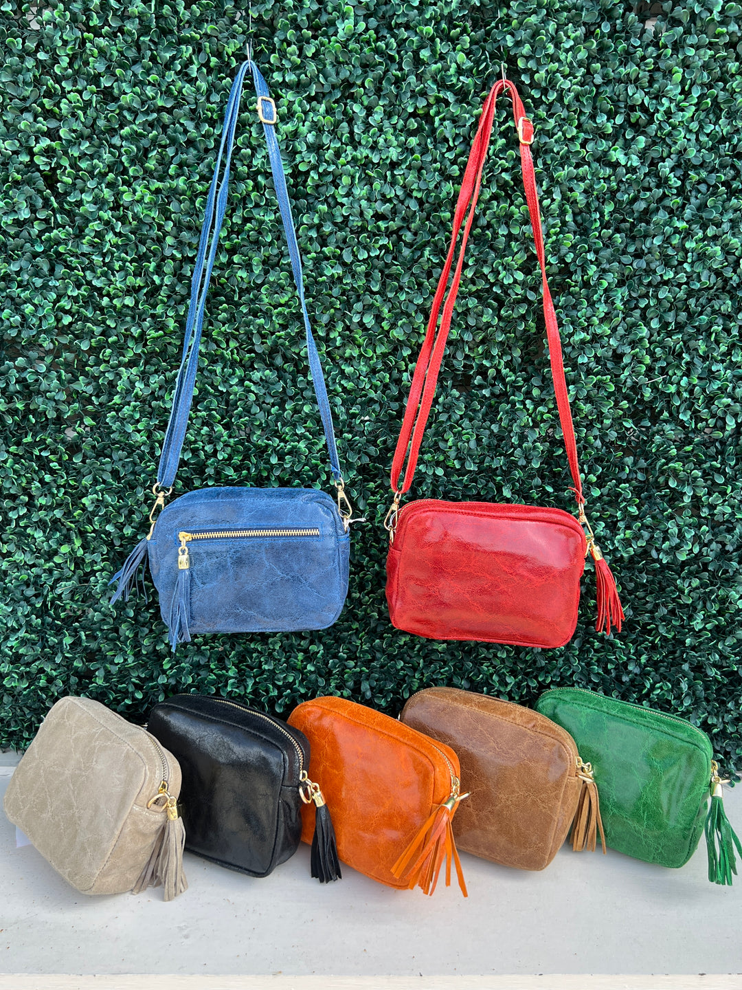 Textured Patent Leather Crossbody colorful