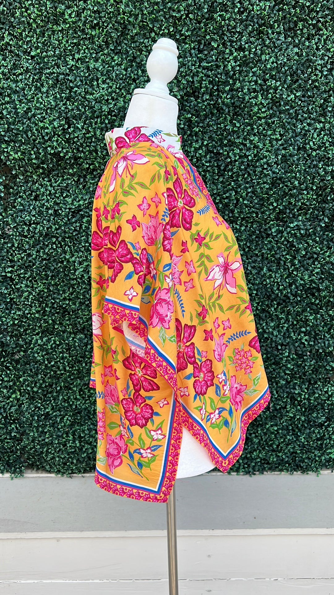 Tropical Floral Scarf Print Top Resort Wear Women&