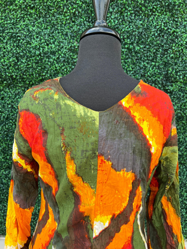 V neck button long sleeve print SOL 100% cotton dress addict fall 2024 with pockets and long sleeves houston texas