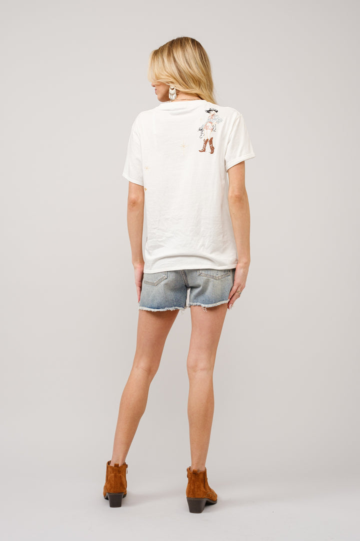 Vintage Cowgirl Embroidered Tee Women&