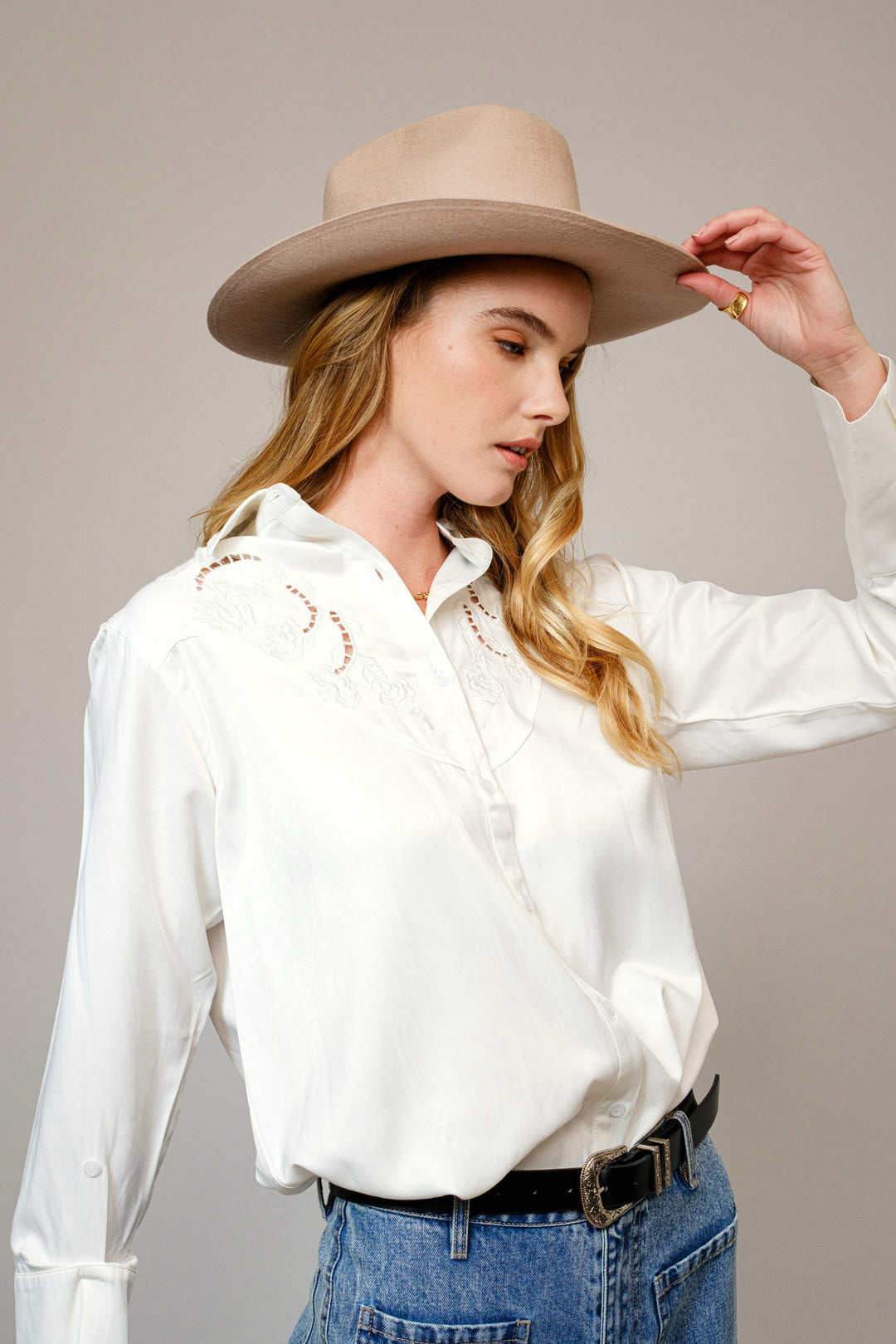 White Western Button Up Southern Style Boutique