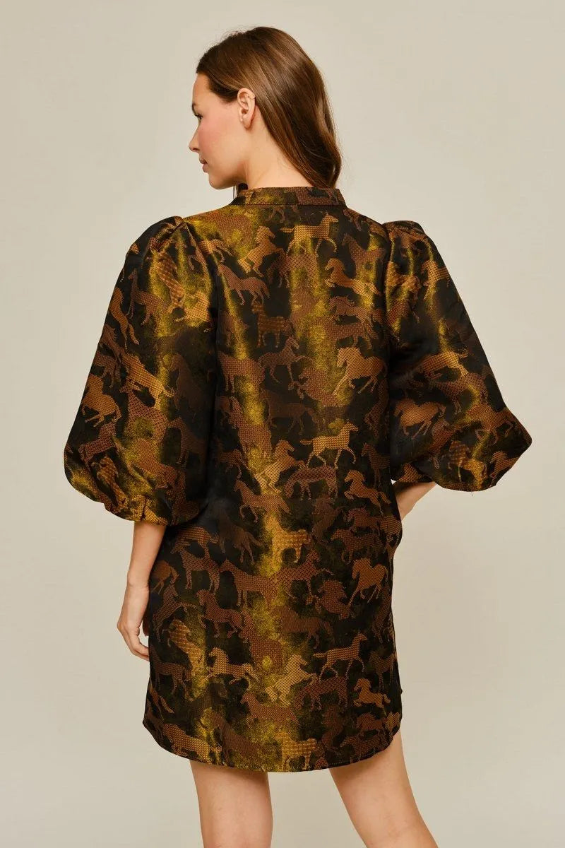 Iridescent Horse Pattern Dress
