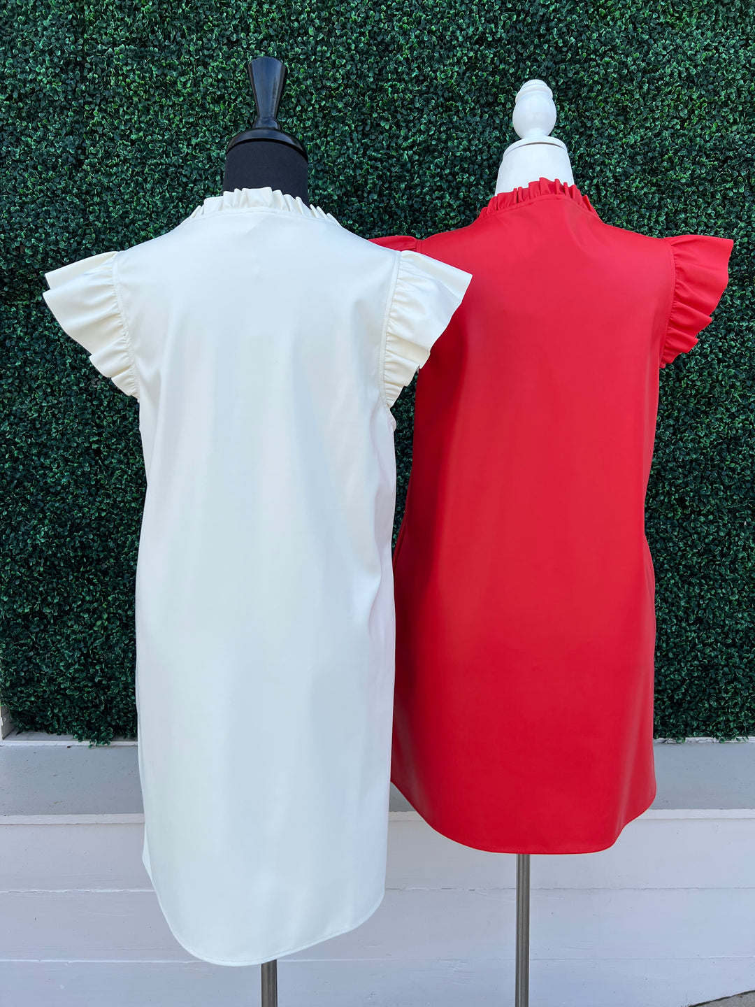 back Vegan Flutter Sheath Dress with pockets at Best Online Women's Boutiques in USA