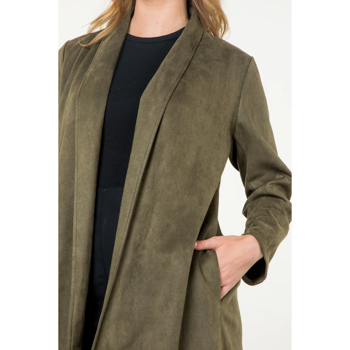 Faux Suede Long Jacket