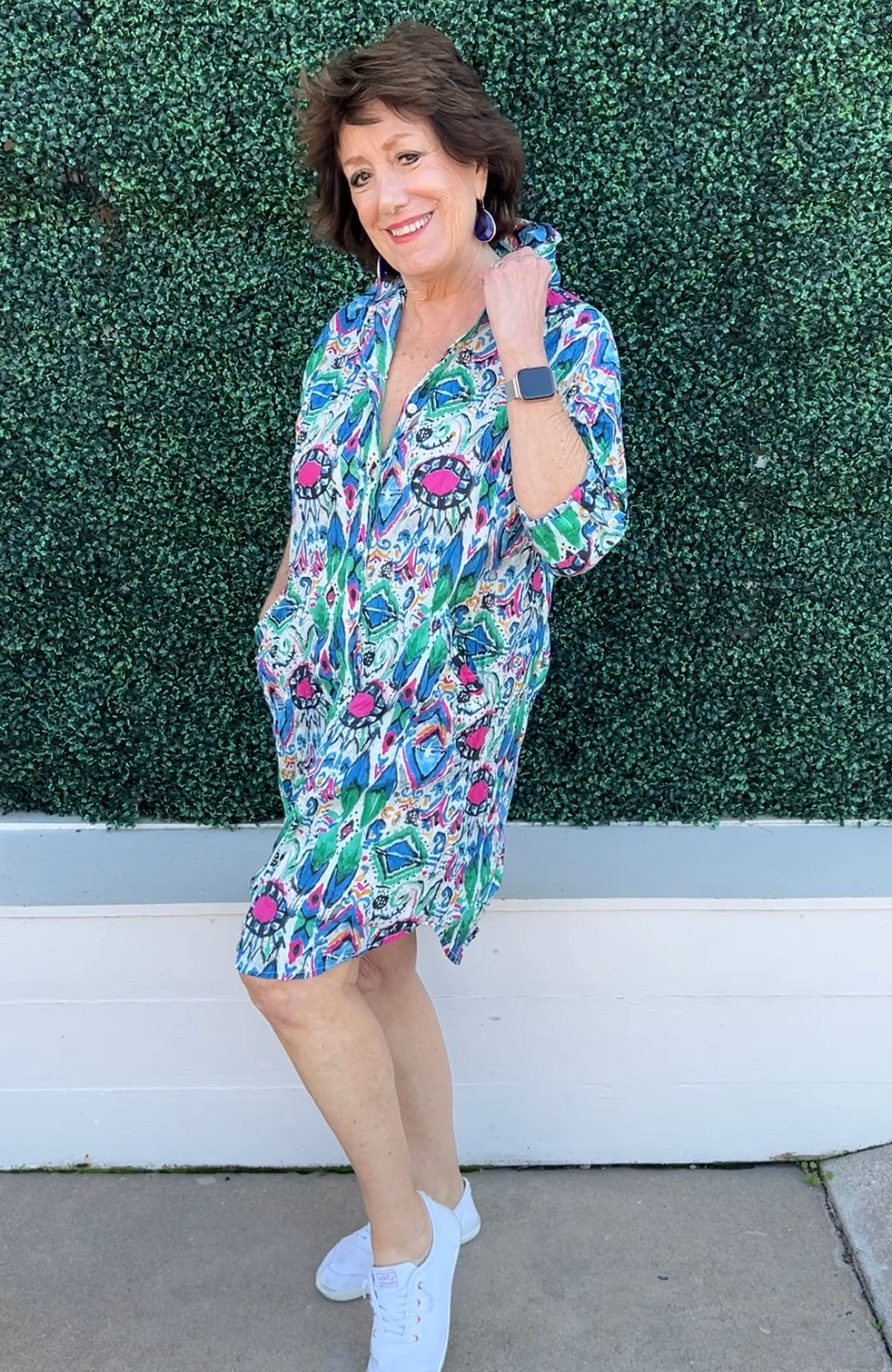 colorful Print Cotton Shirt Dress dress addict brand