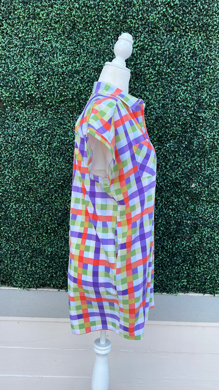 colorful boutique vivid printed sheath dress for stylish women over 50