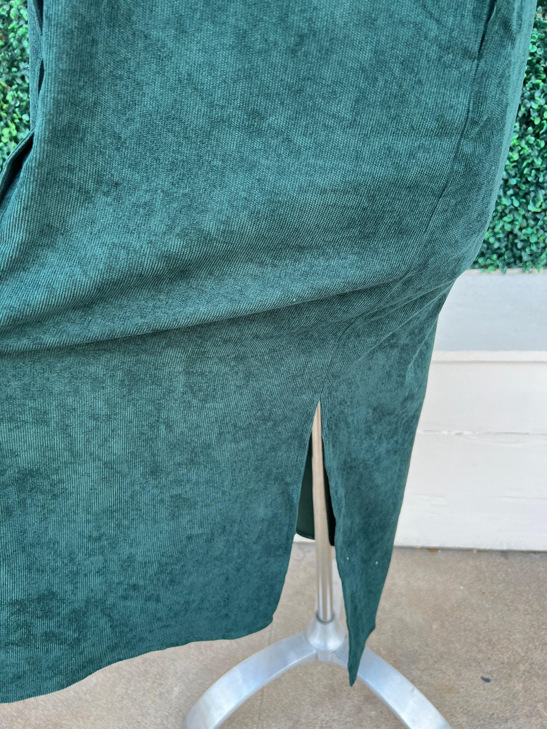 corduroy shirt dress tres chic boutique football forest green texas maxi dress with slit pockets