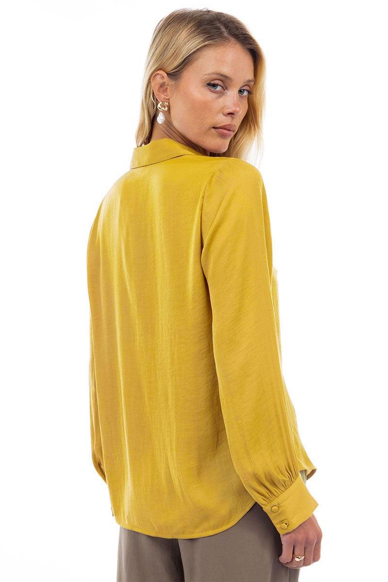 fall silky satin blouses colorful tops at houston texas boutique long sleeve gold
