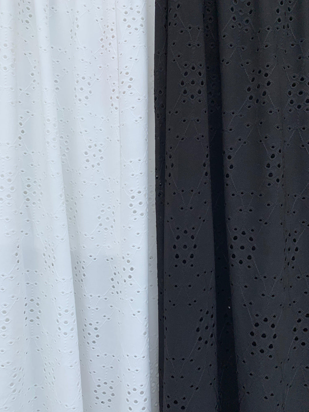 Up close look at texture of maxi skirts