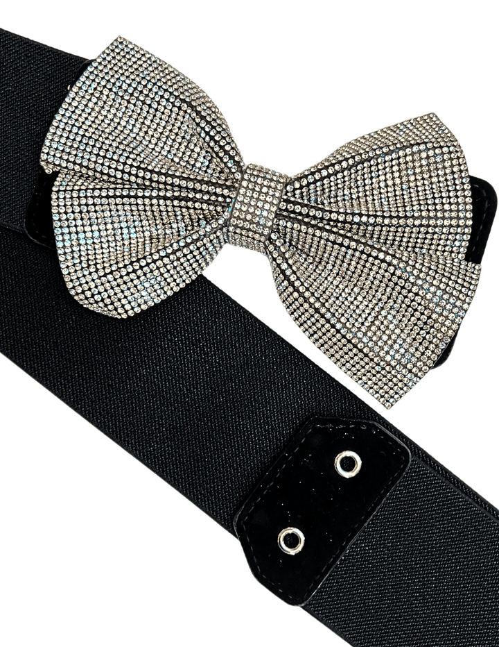 Crystal Bow Stretch Belt evening accessories boutique