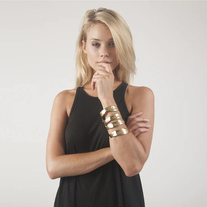 Karine Sultan gold four row cuff womens gift boutique tres chic houston