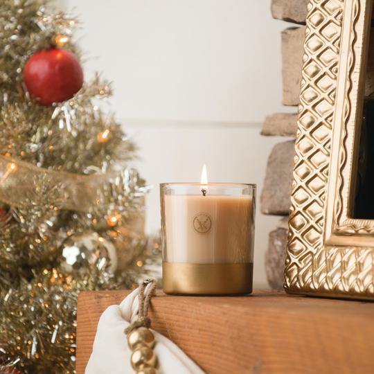 Gold Dipped Votive Candle - Très Chic