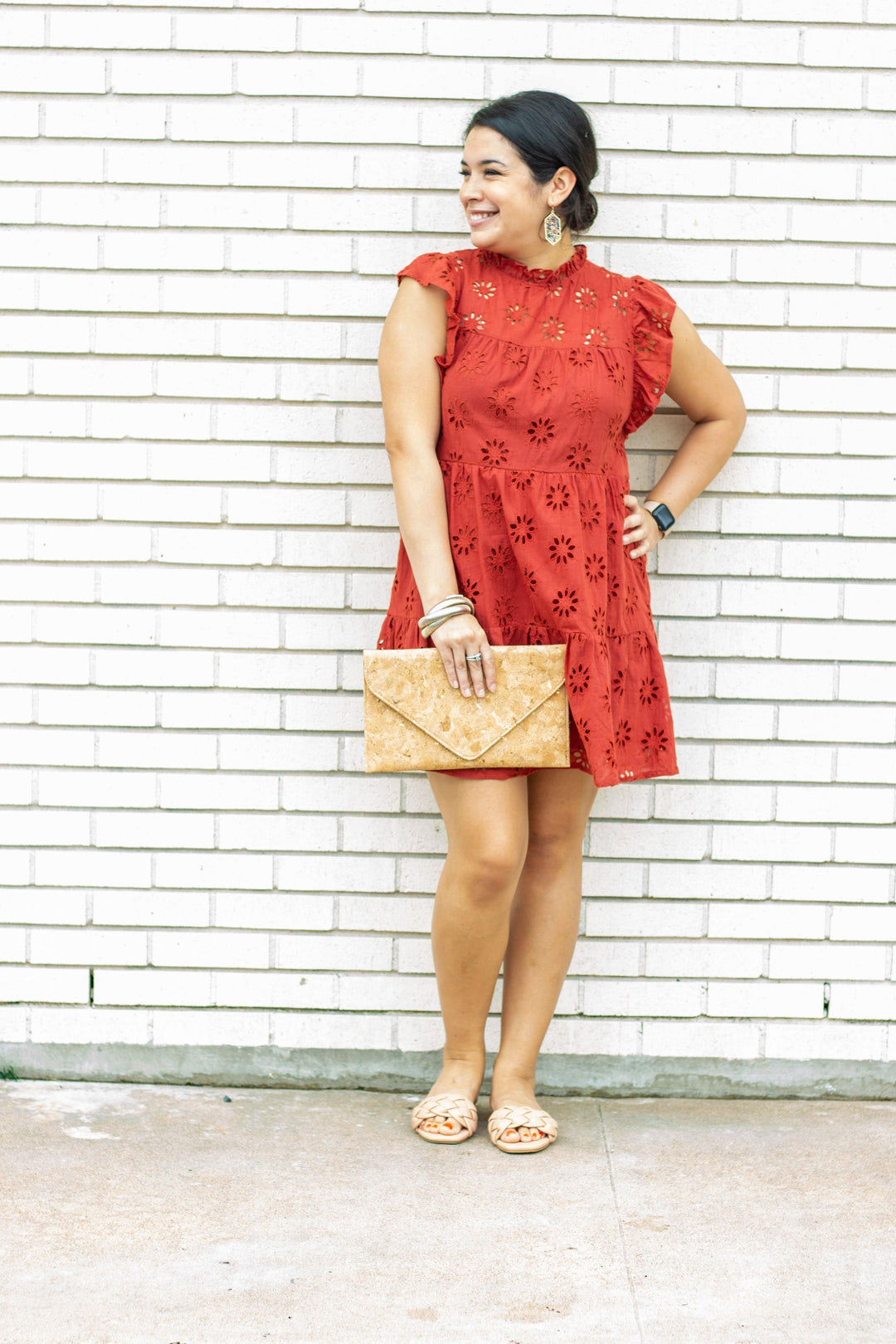 Ruffle Eyelet Dress - Très Chic