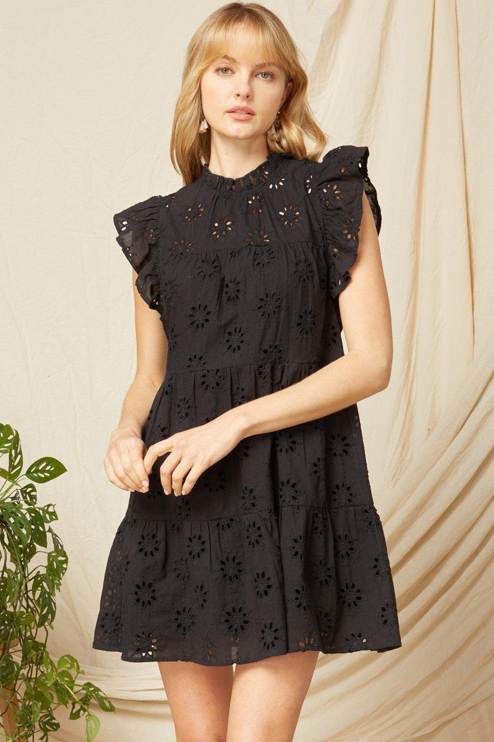 Ruffle Eyelet Dress - Très Chic