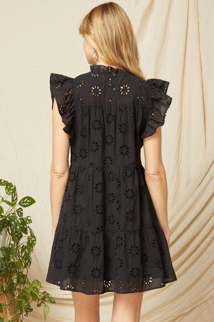 Ruffle Eyelet Dress - Très Chic