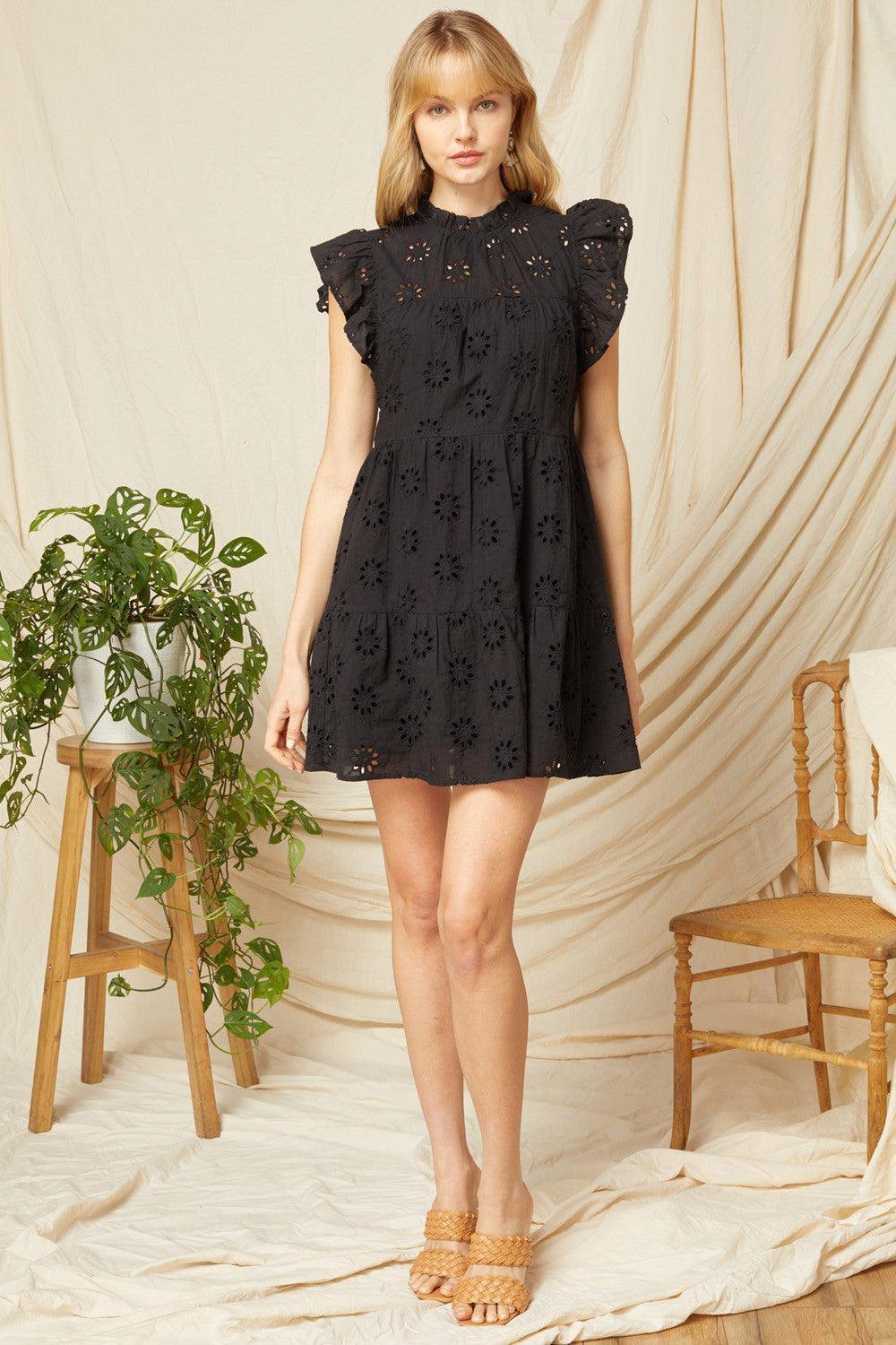 Ruffle Eyelet Dress - Très Chic