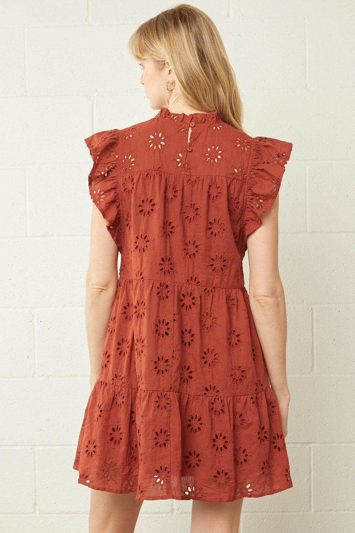Ruffle Eyelet Dress - Très Chic