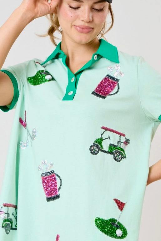 Golf Sequins Polo Dress