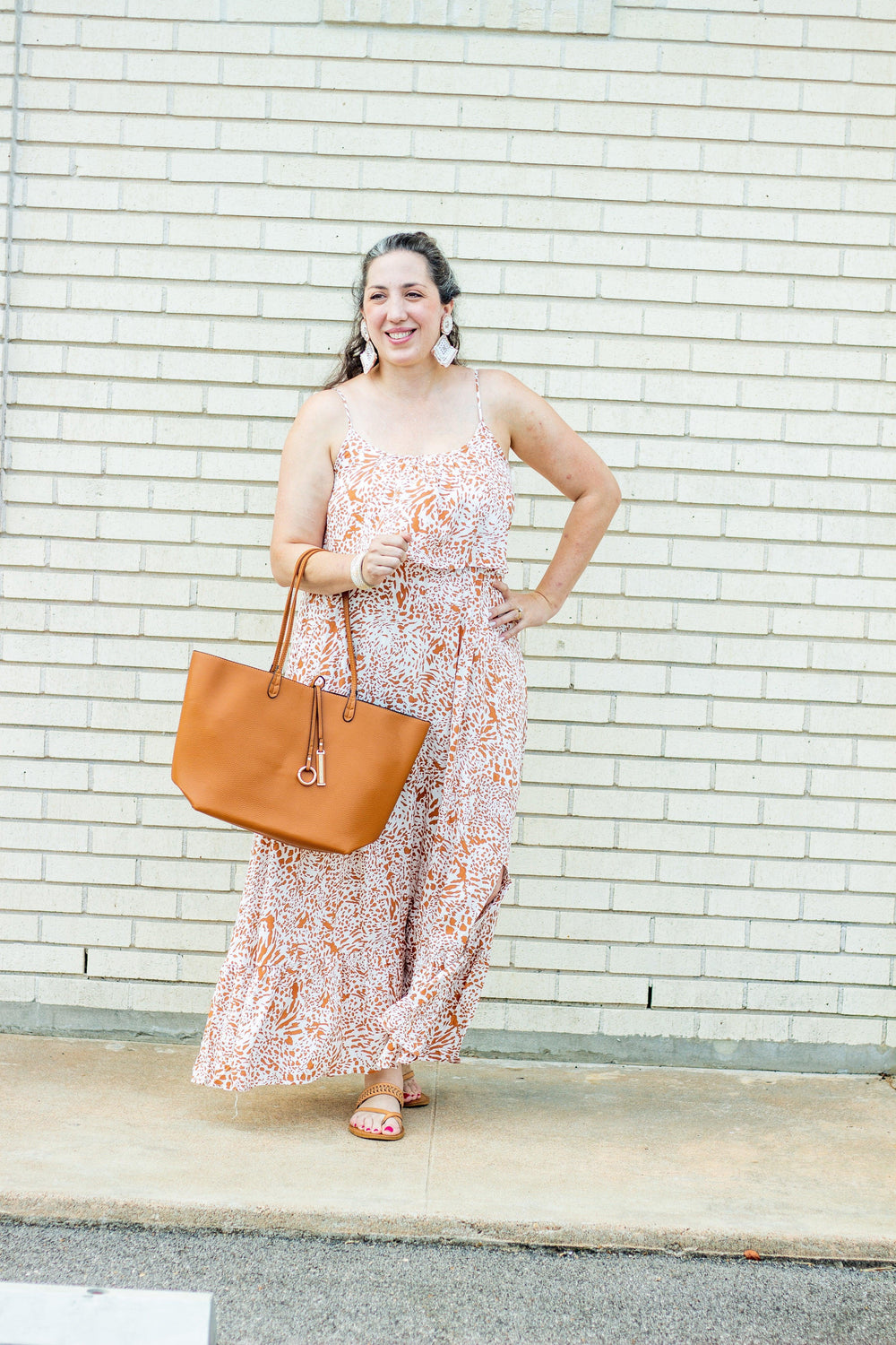 Giraffe Ruffle Printed Maxi - Tres Chic Houston