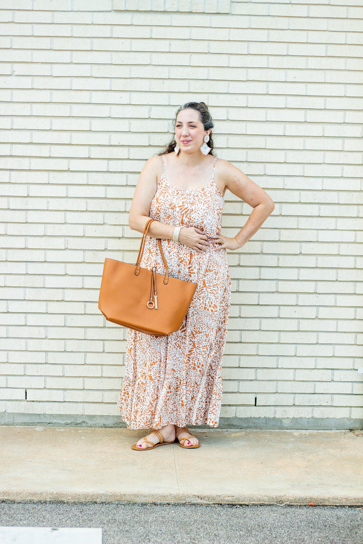 Giraffe Ruffle Printed Maxi - Tres Chic Houston