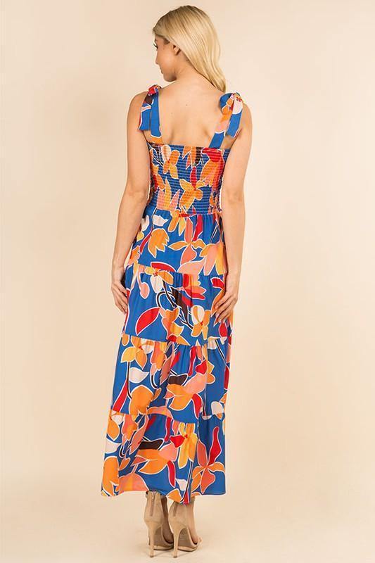 Multi-colored Floral Maxi Dress - Tres Chic Houston
