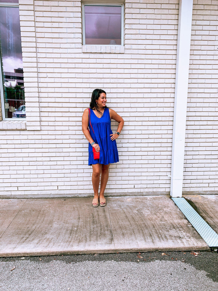 Royal Sleeveless Tiered Dress - Tres Chic Houston