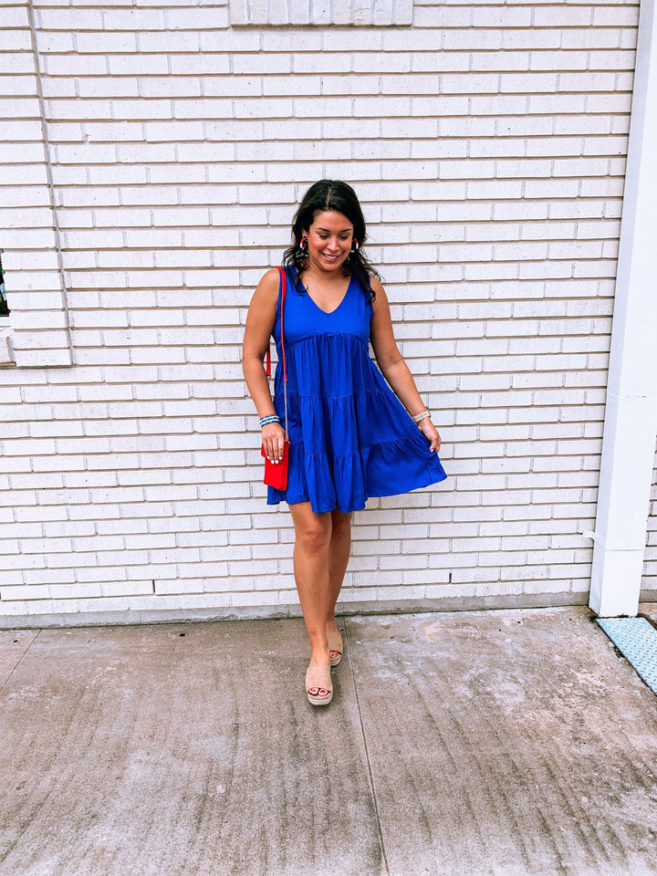 Royal Sleeveless Tiered Dress - Tres Chic Houston