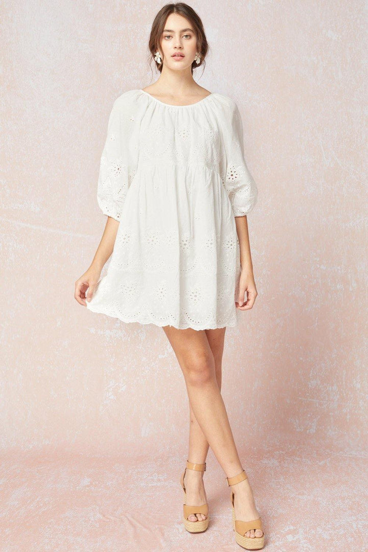 White Eyelet Dress - Tres Chic Houston
