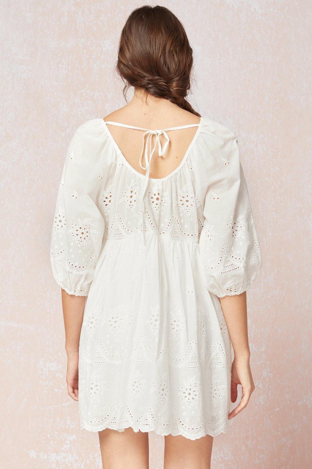 White Eyelet Dress - Tres Chic Houston