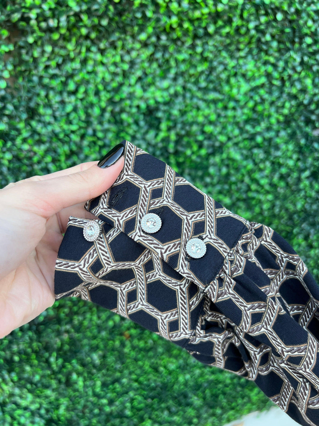 silver button details on sale dress kimono