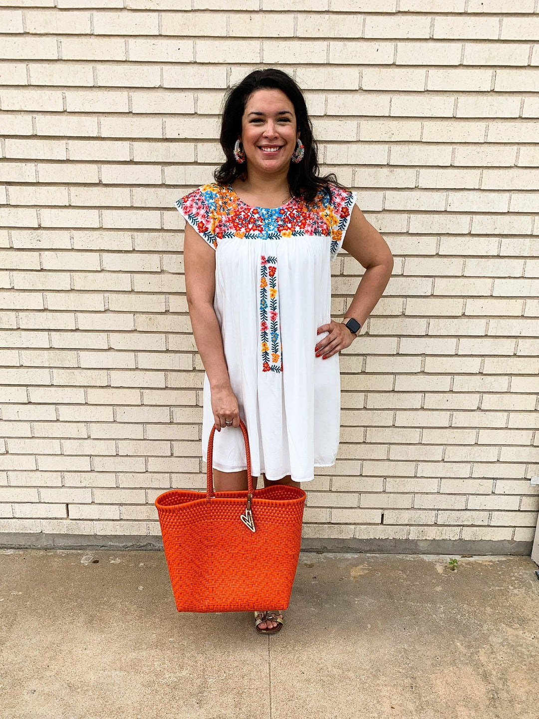 Embroidered Ivory Dress - Très Chic