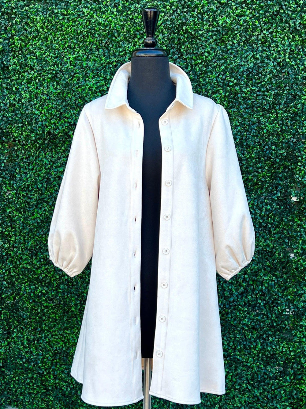 Women’s dress boutique-like tootsies Dolce Cabo Vegan Suede Button Down Dress tres chic Houston women's boutique