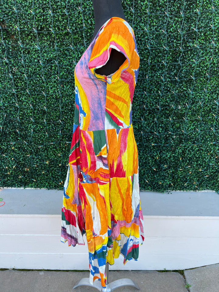 Colorful 100% cotton dresses for summer at trendy online boutique tres chic houston texas