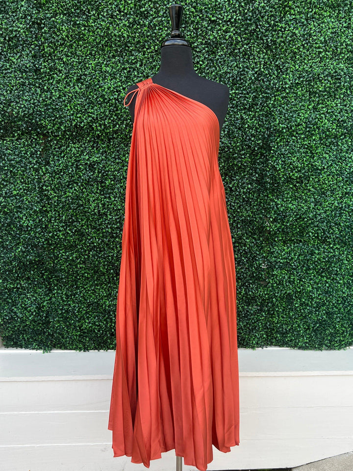 silky pleated maxi greek goddess dress