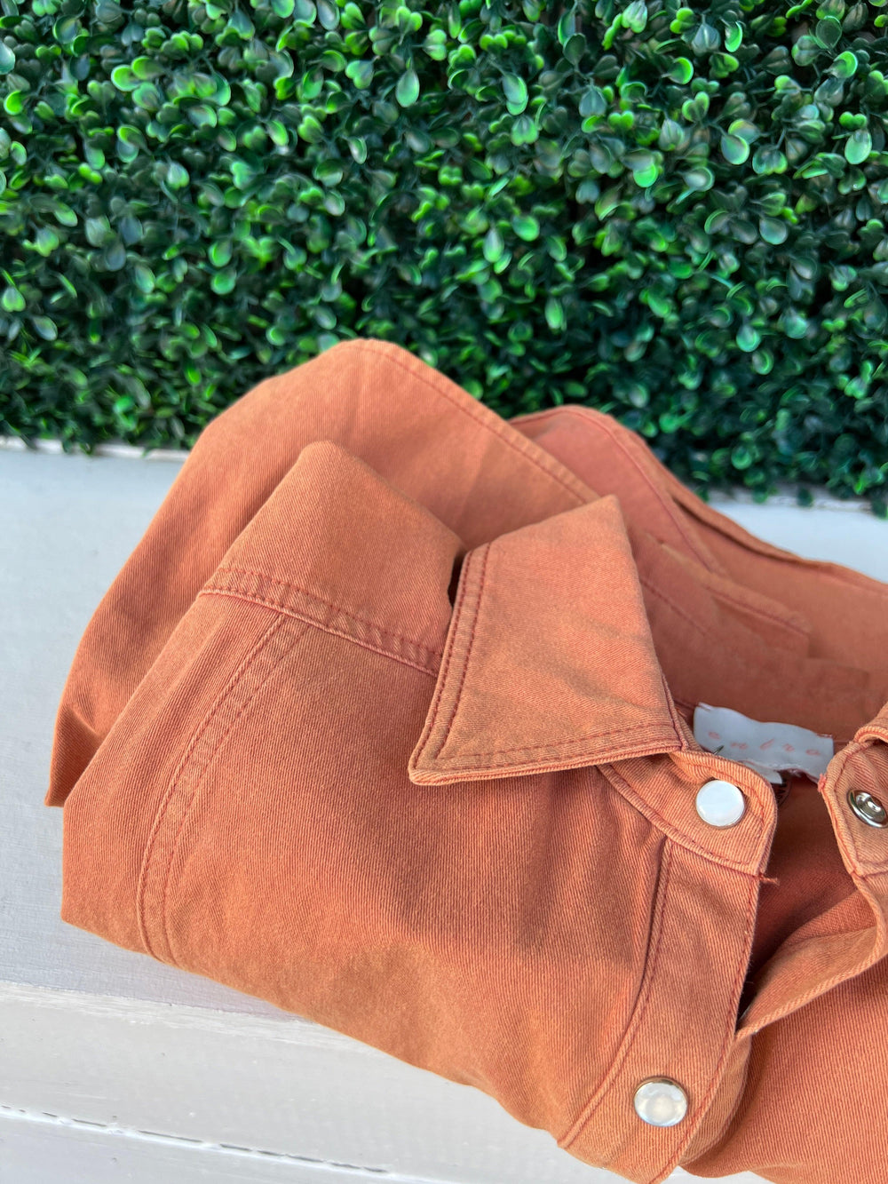 rust demin colored burnt orange dress UT Texas Boutique womens