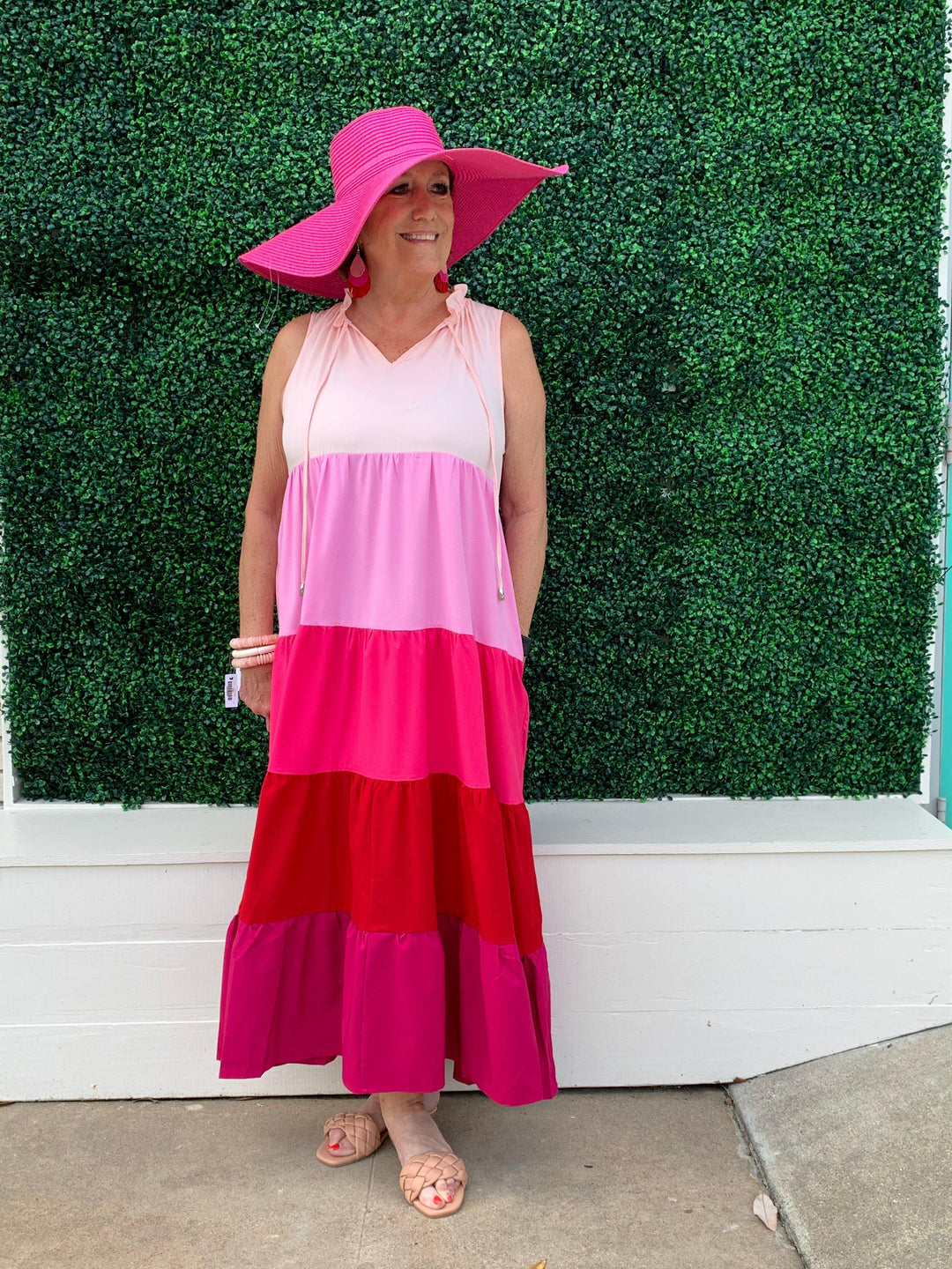 Tiered Color Block Maxi Dress - Très Chic