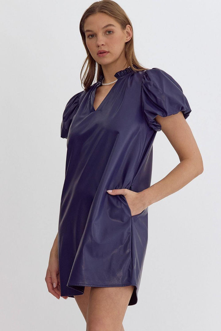 Vegan Leather Sheath Dress