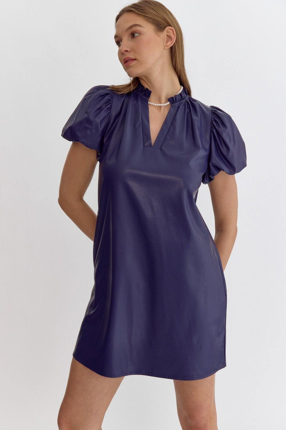 Vegan Leather Sheath Dress