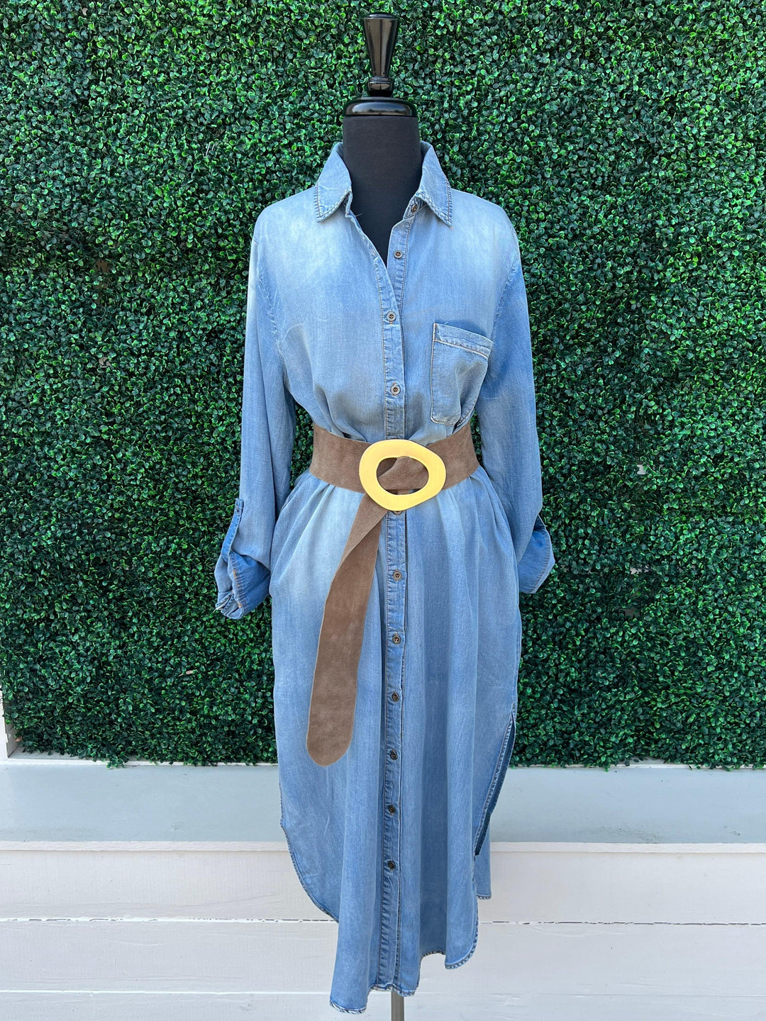 Geegee dresses long maxi denim tres chic houston shirt dress