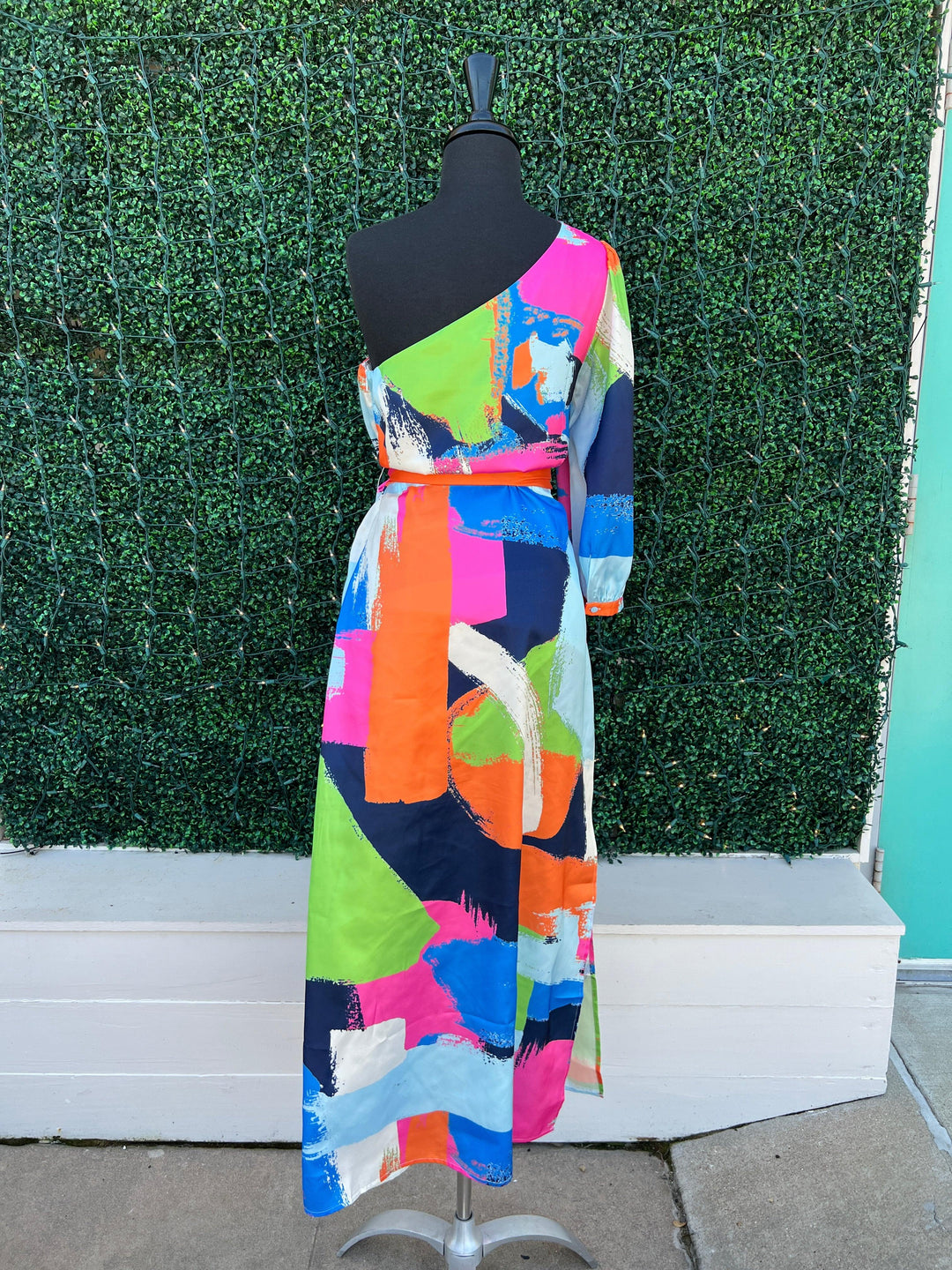 one shoulder Vivid Printed Maxi Dress Jade Brand