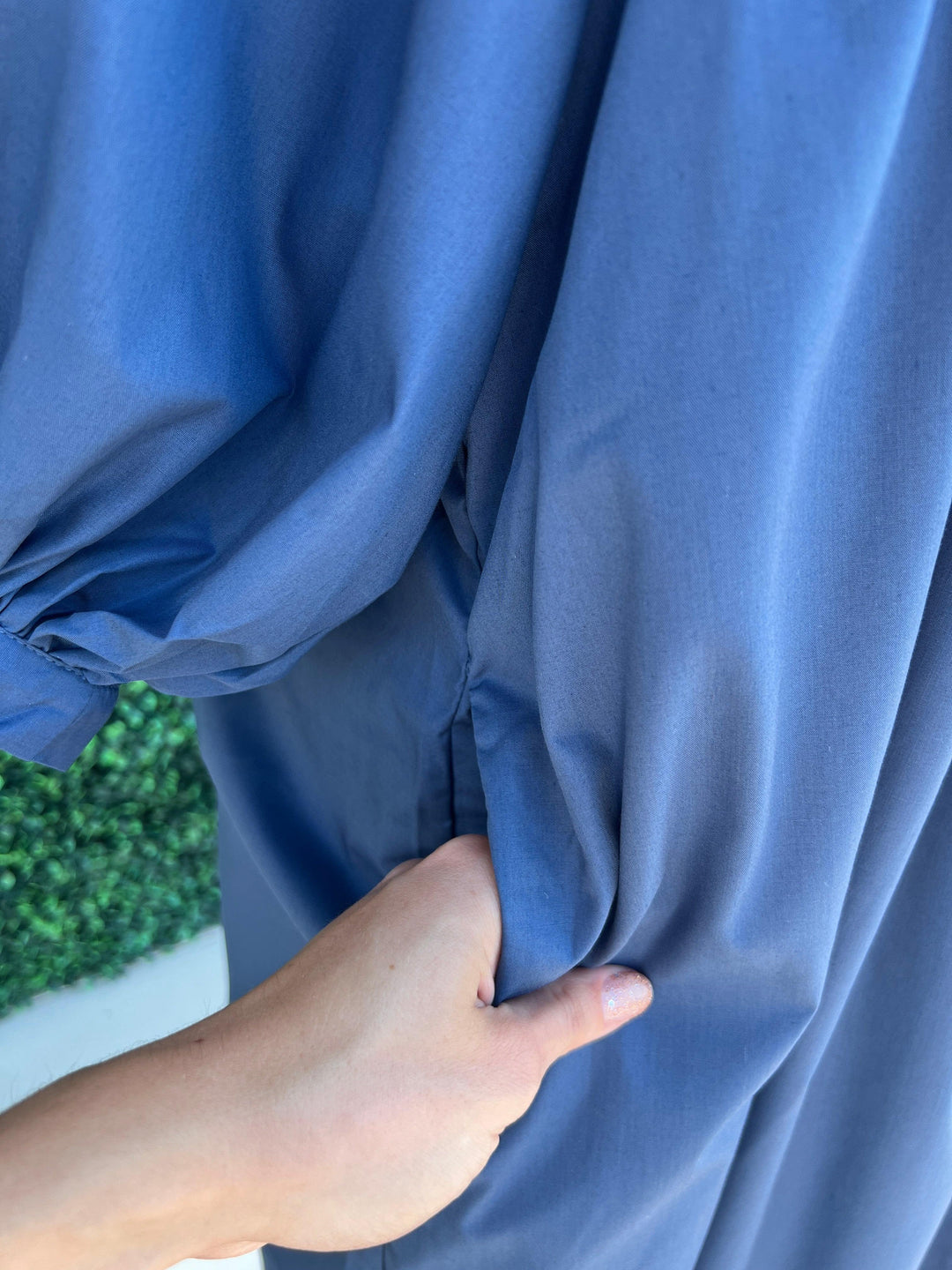 like never a wallflower Cotton Puff Sleeve Dress navy jade brand navy womens boutique dresses with pockets