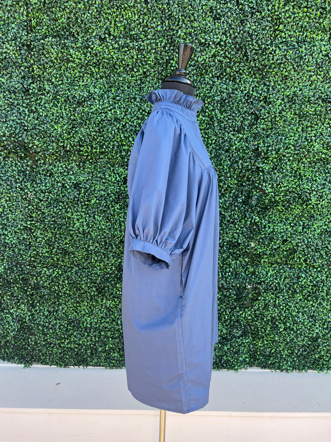 like never a wallflower Cotton Puff Sleeve Dress navy jade brand navy with pockets