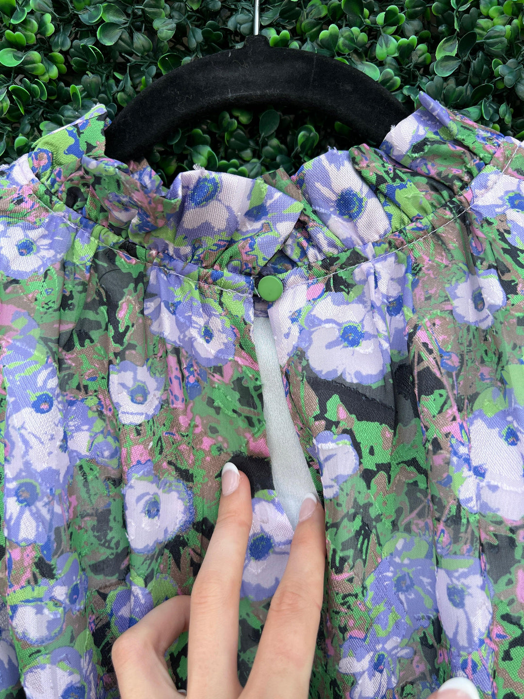 jade brand floral dress tres chic boutique purple holiday