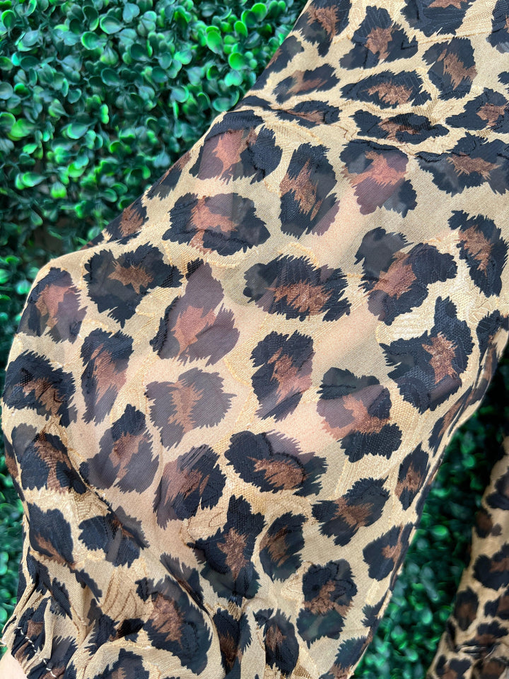 Long Sleeve Cheetah Maxi Dress jade brand boutique near me