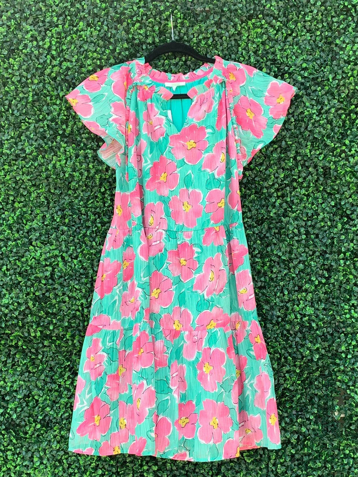Maui Floral Flutter Dress - Très Chic